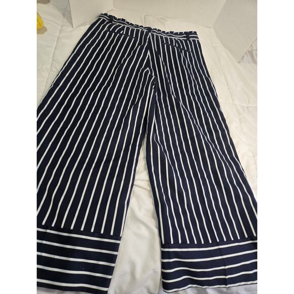 Boho Banana Republic Pants Womens 12 Striped Crop Wide Leg Jumpsuit Retro - Picture 10 of 11